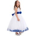 Grace Karin White Blue Sleeveless Flower Decorado Flower Girl Princess Party Dress 2 ~ 12Years CL008936-2